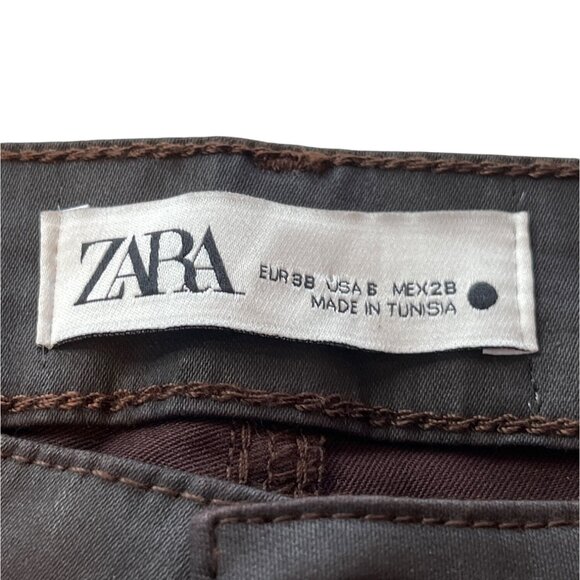 Zara Womens The Dreed Flare Pants Size 8 Black Cotton Blend Retro Style 76j - Picture 3 of 6